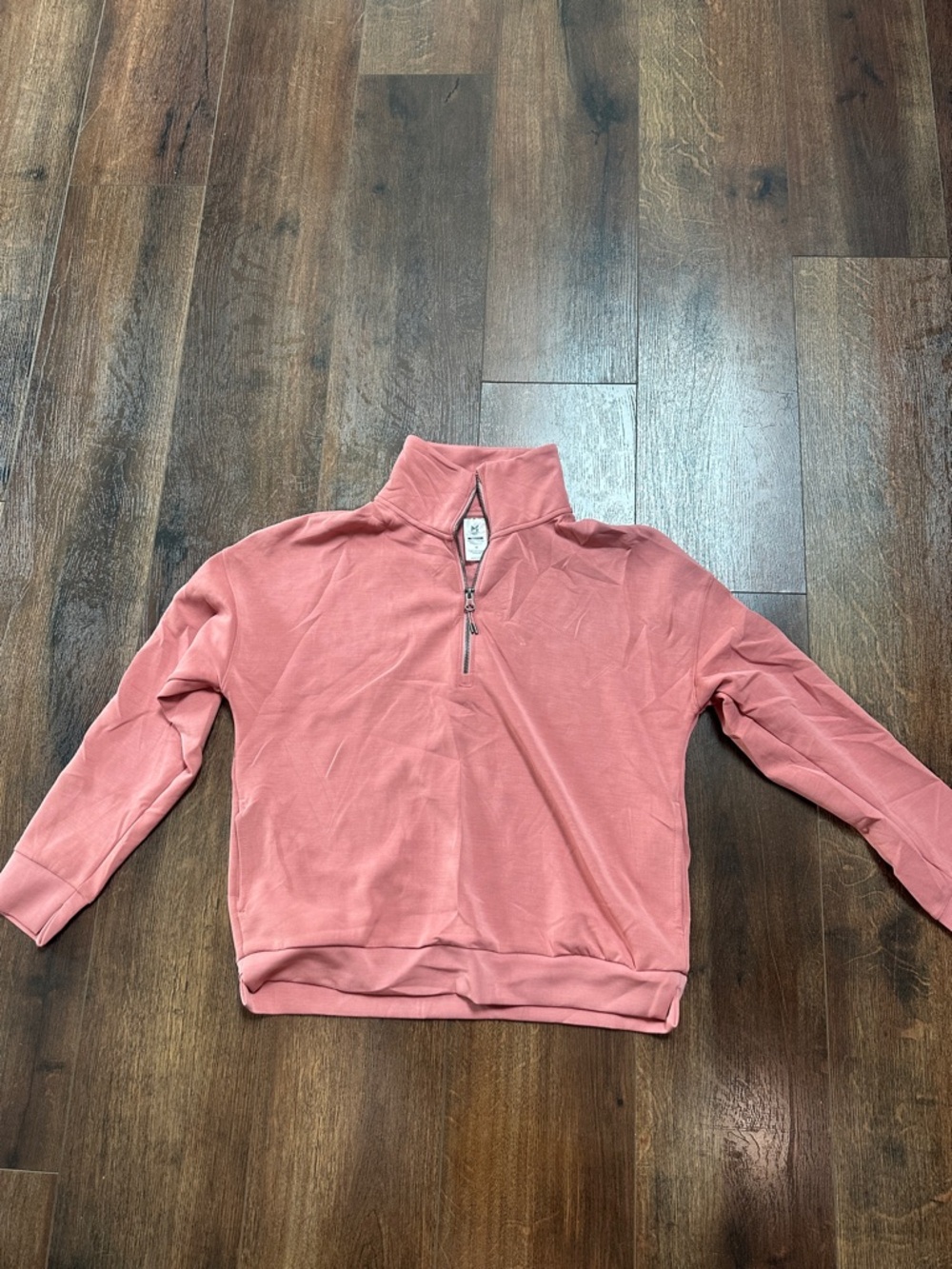 Women's Pink Quarter-Zip Pullover Sweatshirt